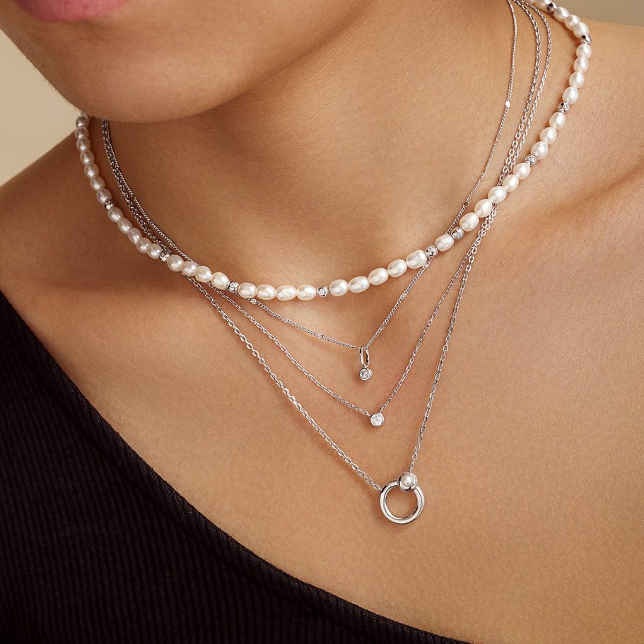 NKL Silver Spheres Chain Necklace