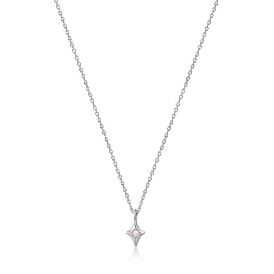 NKL Silver Star Kyoto Opal Pendant Necklace