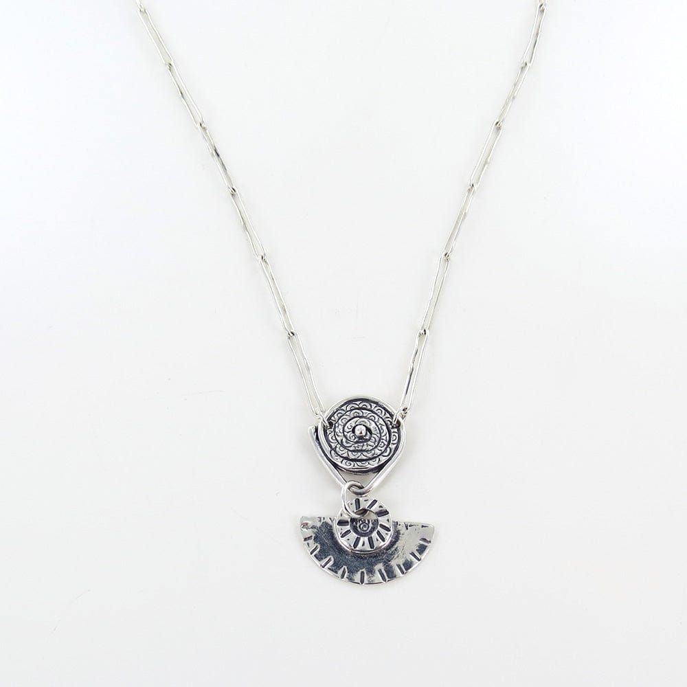 
                      
                        NKL SILVER SWIRL AND HALFMOON NECKLACE
                      
                    