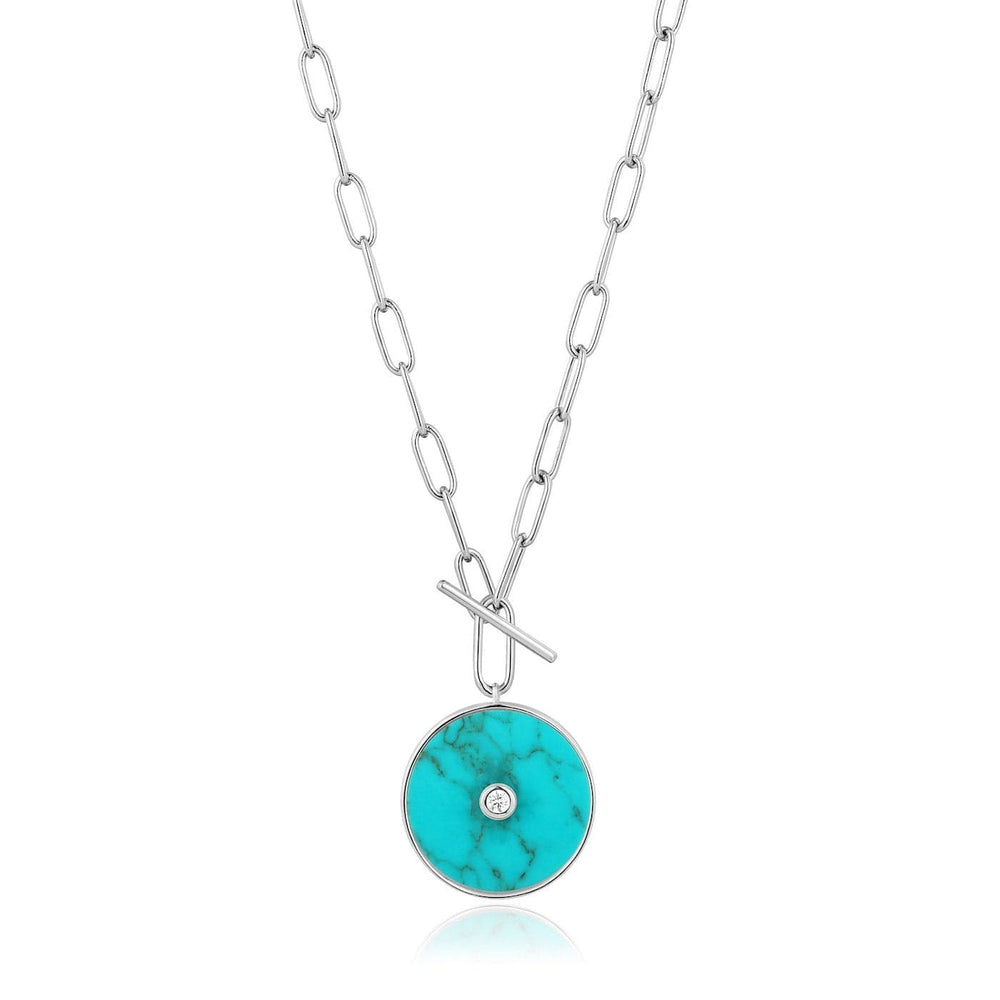 
                      
                        NKL Silver Turquoise T-bar Necklace
                      
                    