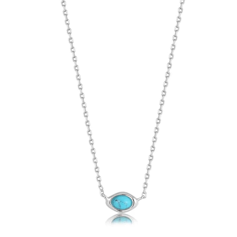 NKL Silver Turquoise Wave Necklace