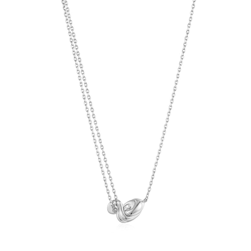 
                      
                        NKL Silver Twisted Wave Mini Pendant Necklace
                      
                    