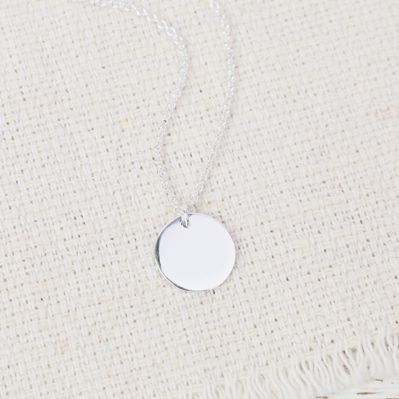 NKL Simple Silver Disc Necklace