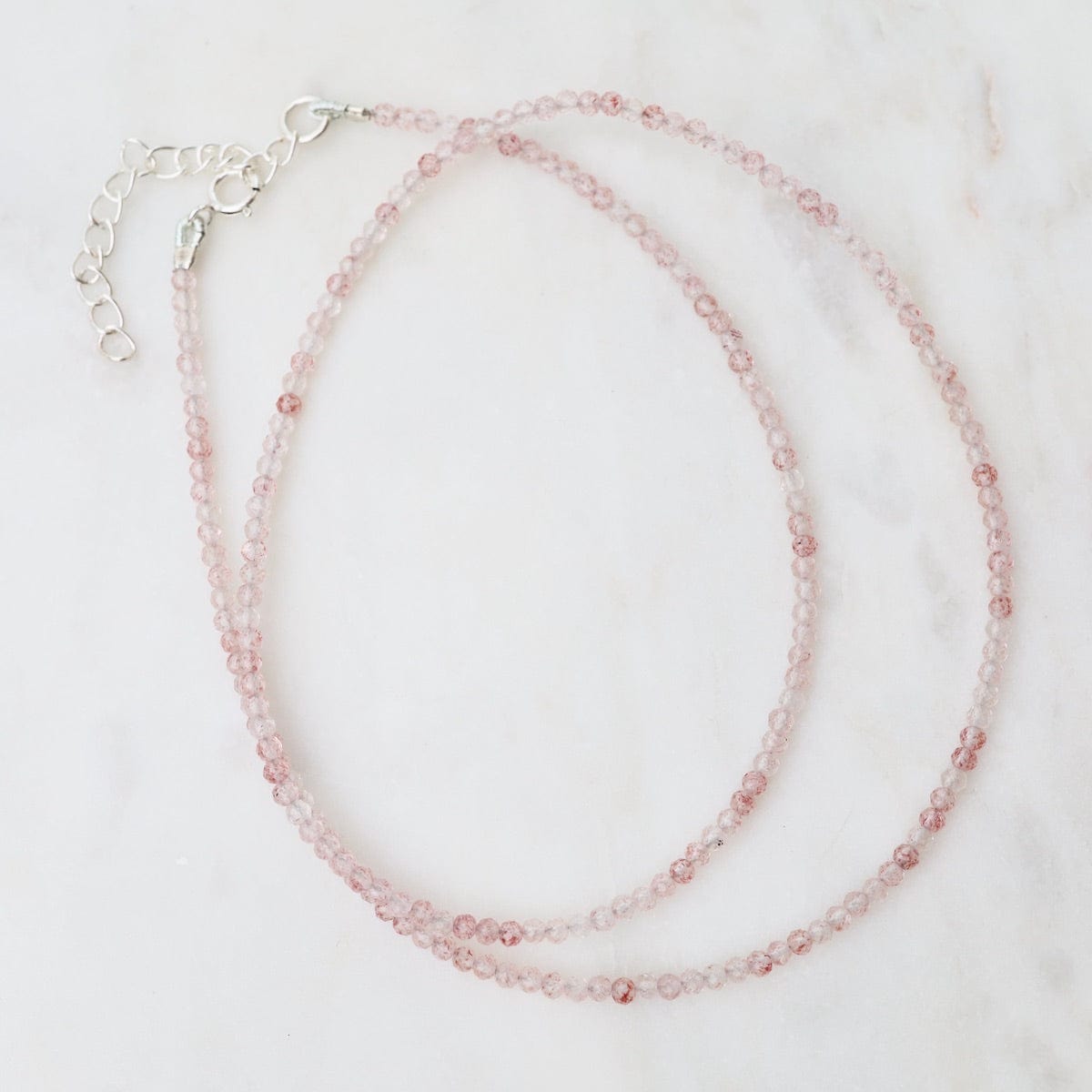 NKL Simple Stone Necklace - Cherry Quartz