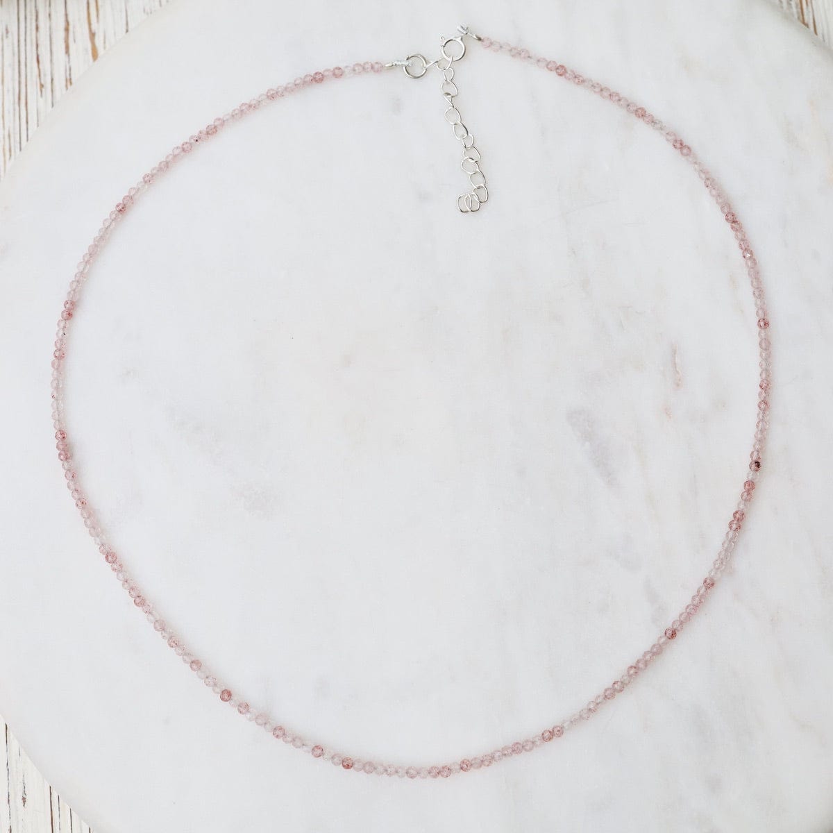 NKL Simple Stone Necklace - Cherry Quartz