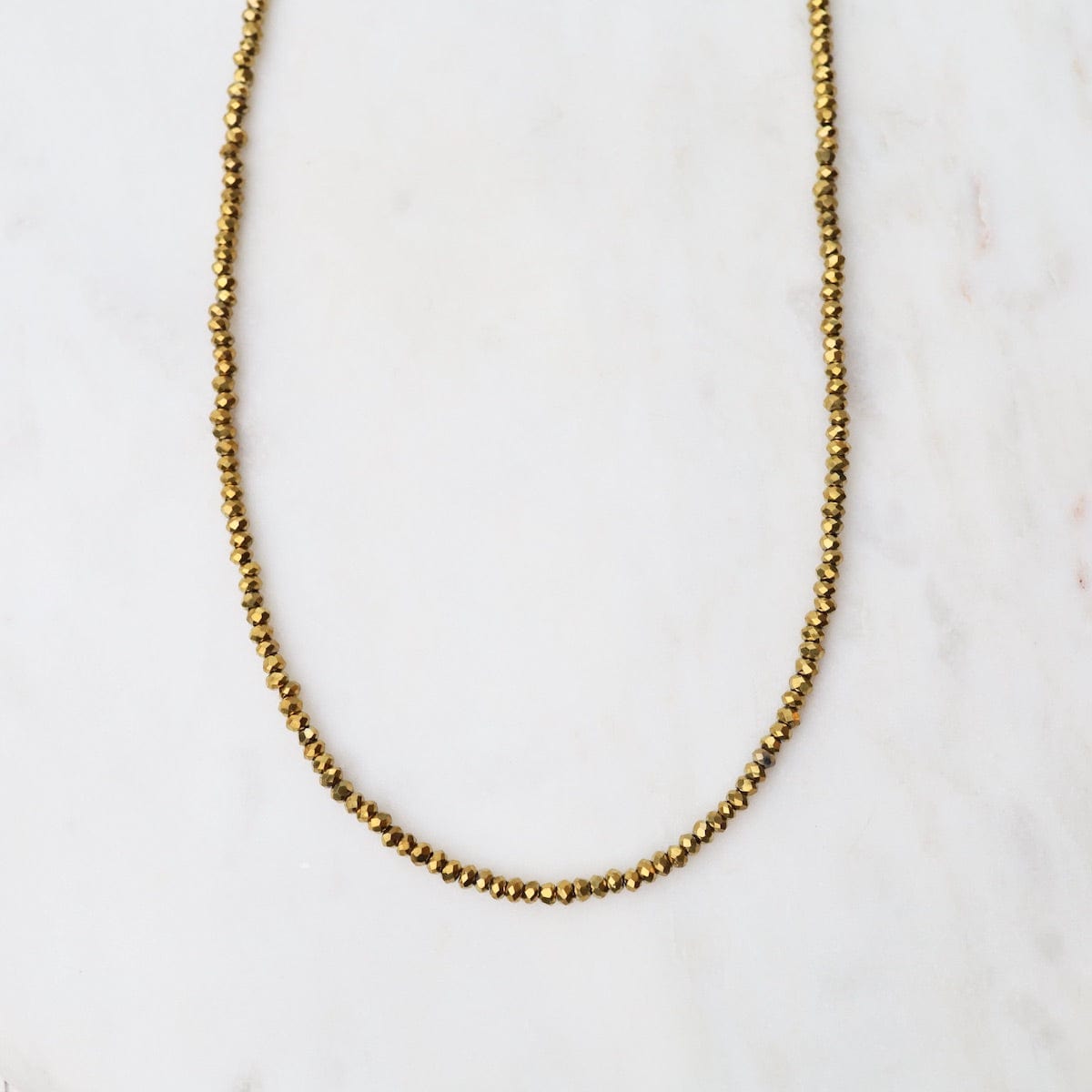 NKL Simple Stone Necklace - Gold Coated Pyrite
