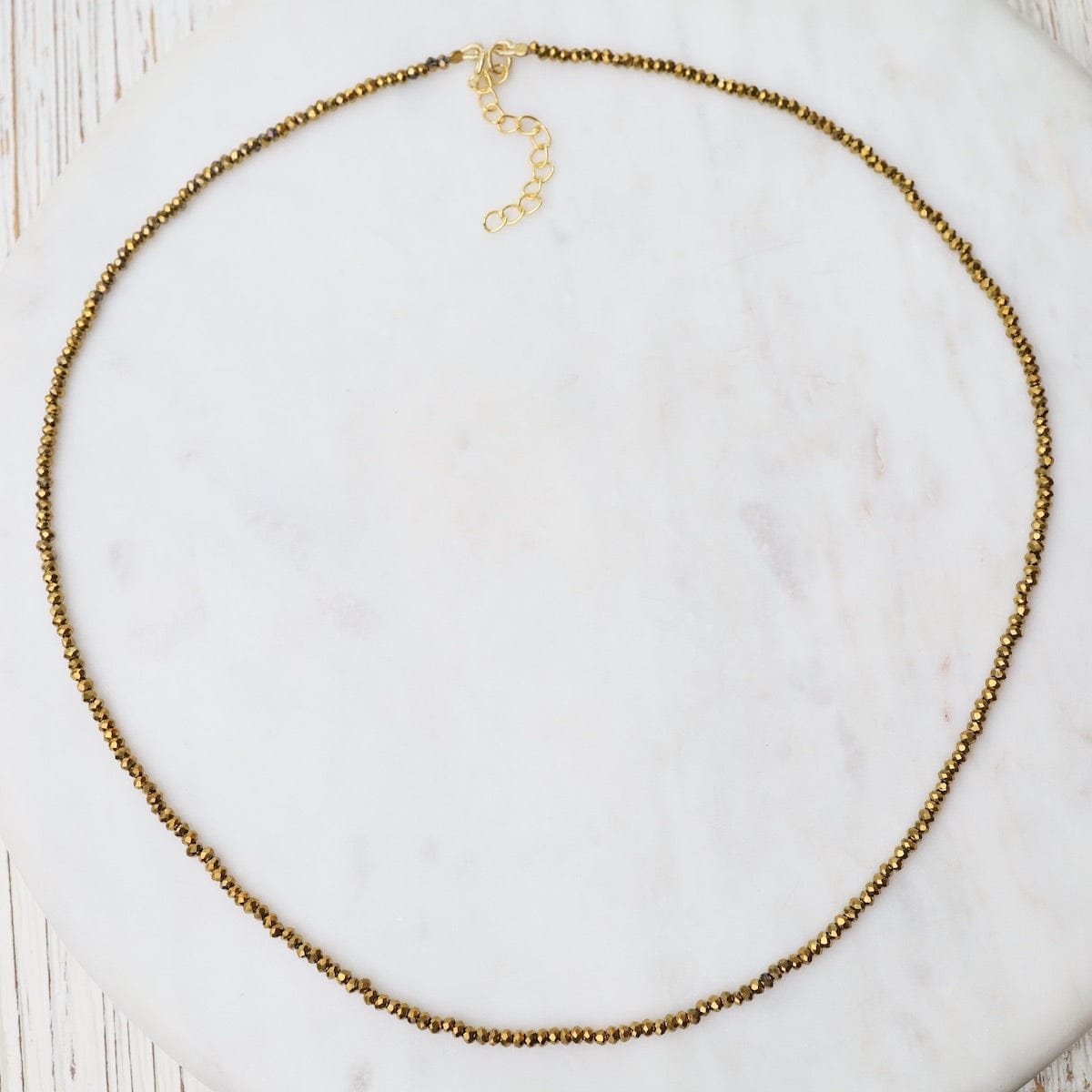 NKL Simple Stone Necklace - Gold Coated Pyrite