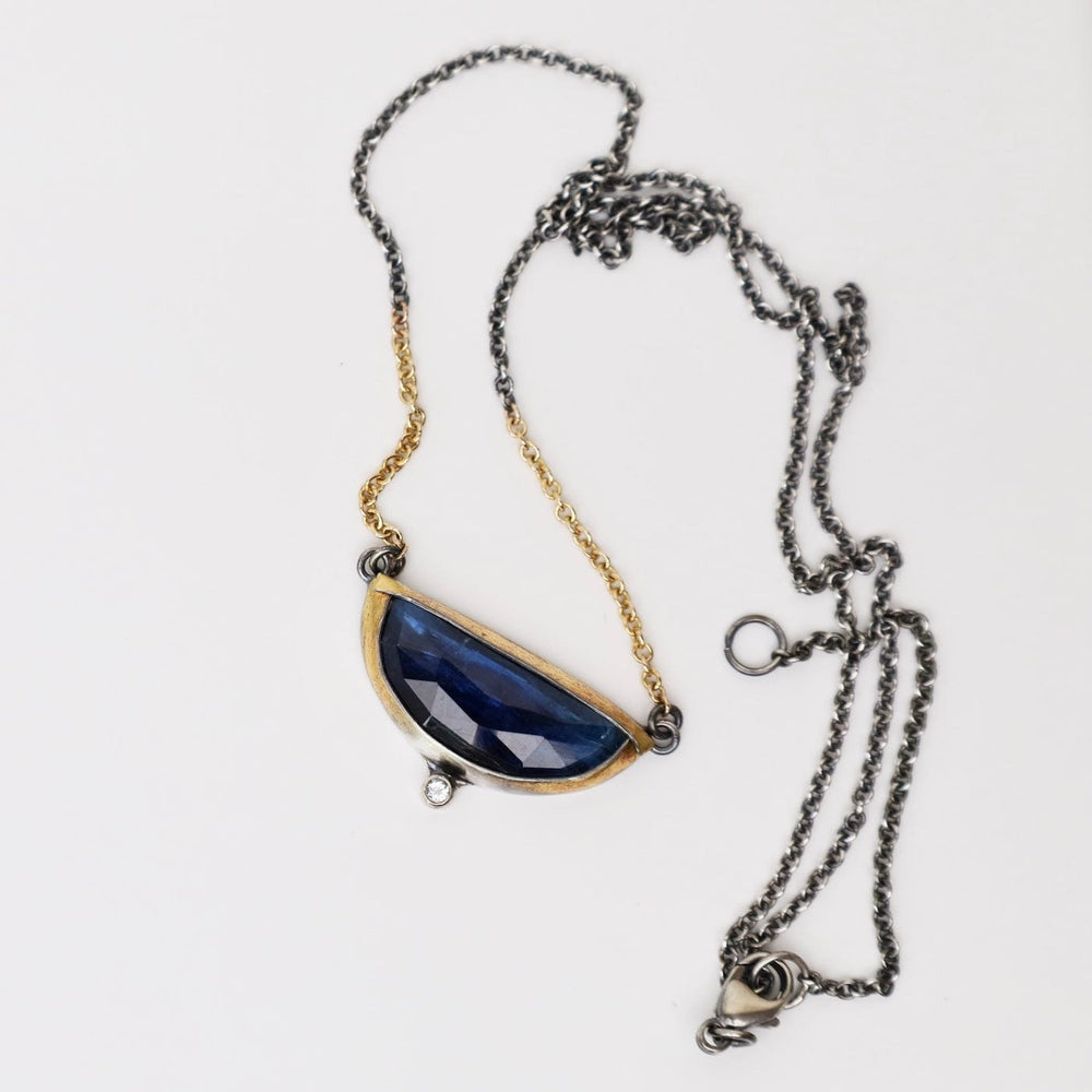 
                  
                    NKL Small Crescent Fold Necklace with Blue Kyanite & W
                  
                