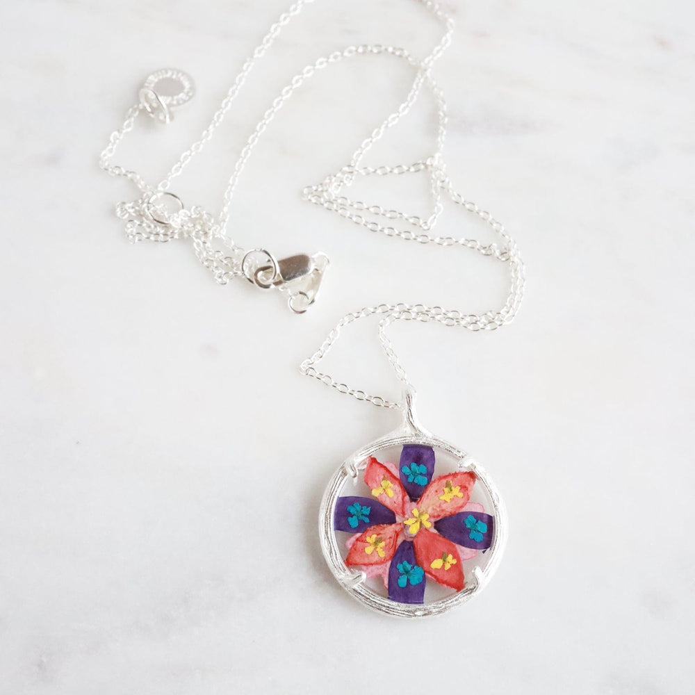 
                  
                    NKL Small Flower Mandala Necklace - Recycled Sterling Silver
                  
                