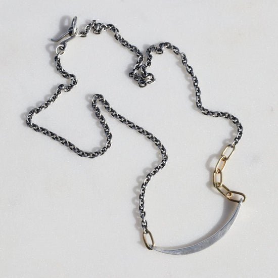 NKL Small Mixed Metal Contour Necklace