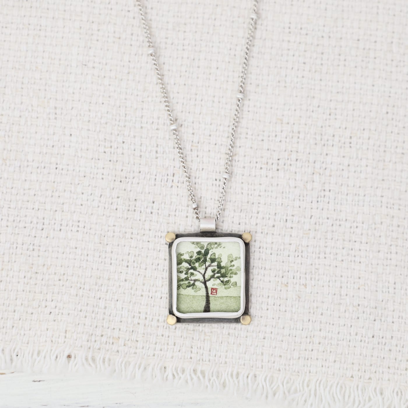 NKL Small Rectangle Spring Maple Necklace