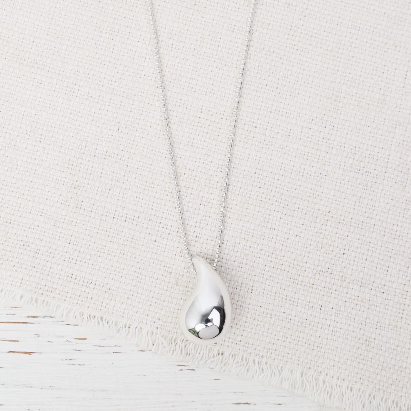 NKL Small Sterling Silver Raindrop Pendant Necklace