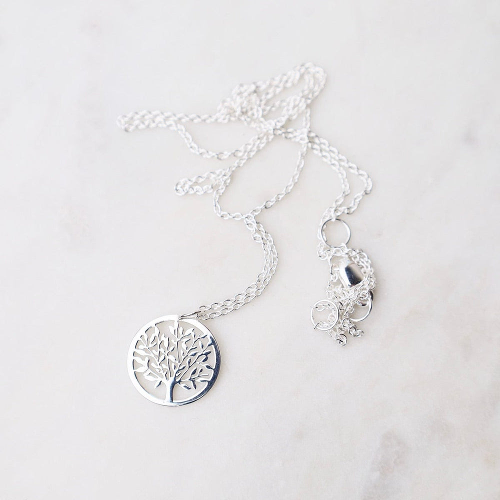 
                  
                    NKL Small Tree of Life in Circle Necklace – Sterling Silver
                  
                