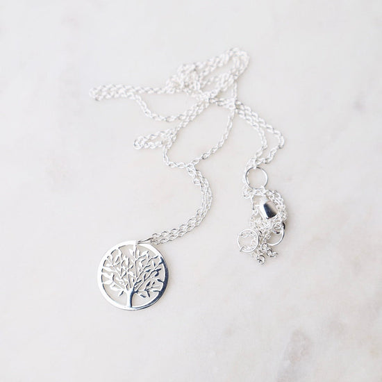 NKL Small Tree of Life in Circle Necklace – Sterling Silver