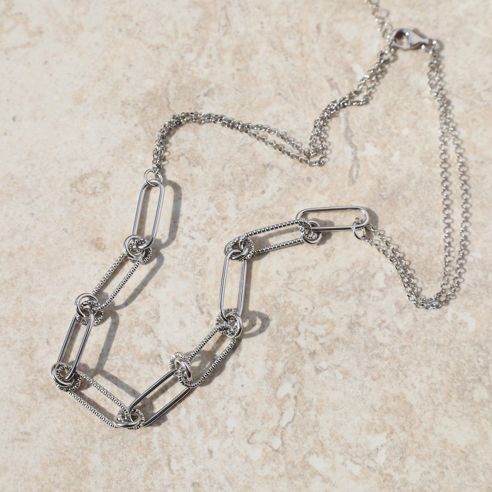 NKL Smooth & Textured Paperclip Necklace