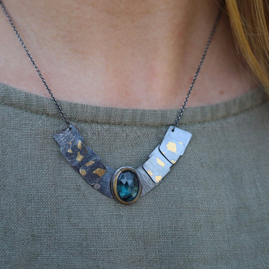 NKL Speckled Pivot Drop Necklace with Teal Kyanite