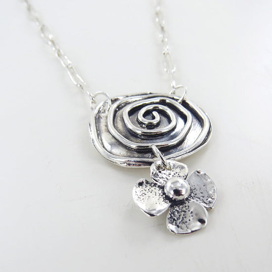 NKL Spiral & Jenna Flower Necklace