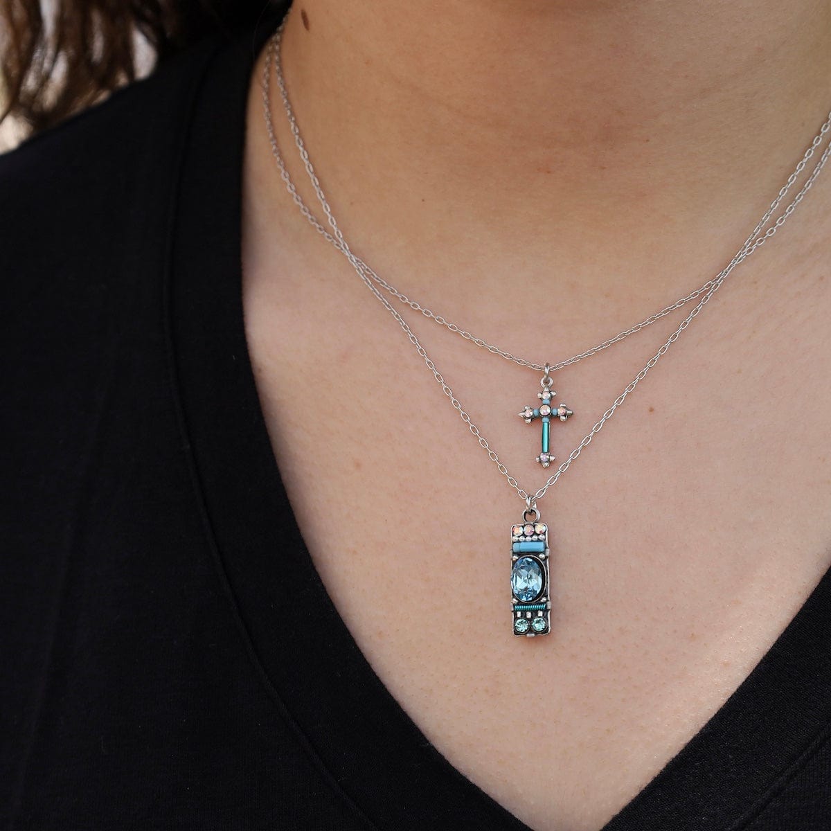 NKL-SPL Ice Dainty Cross Necklace