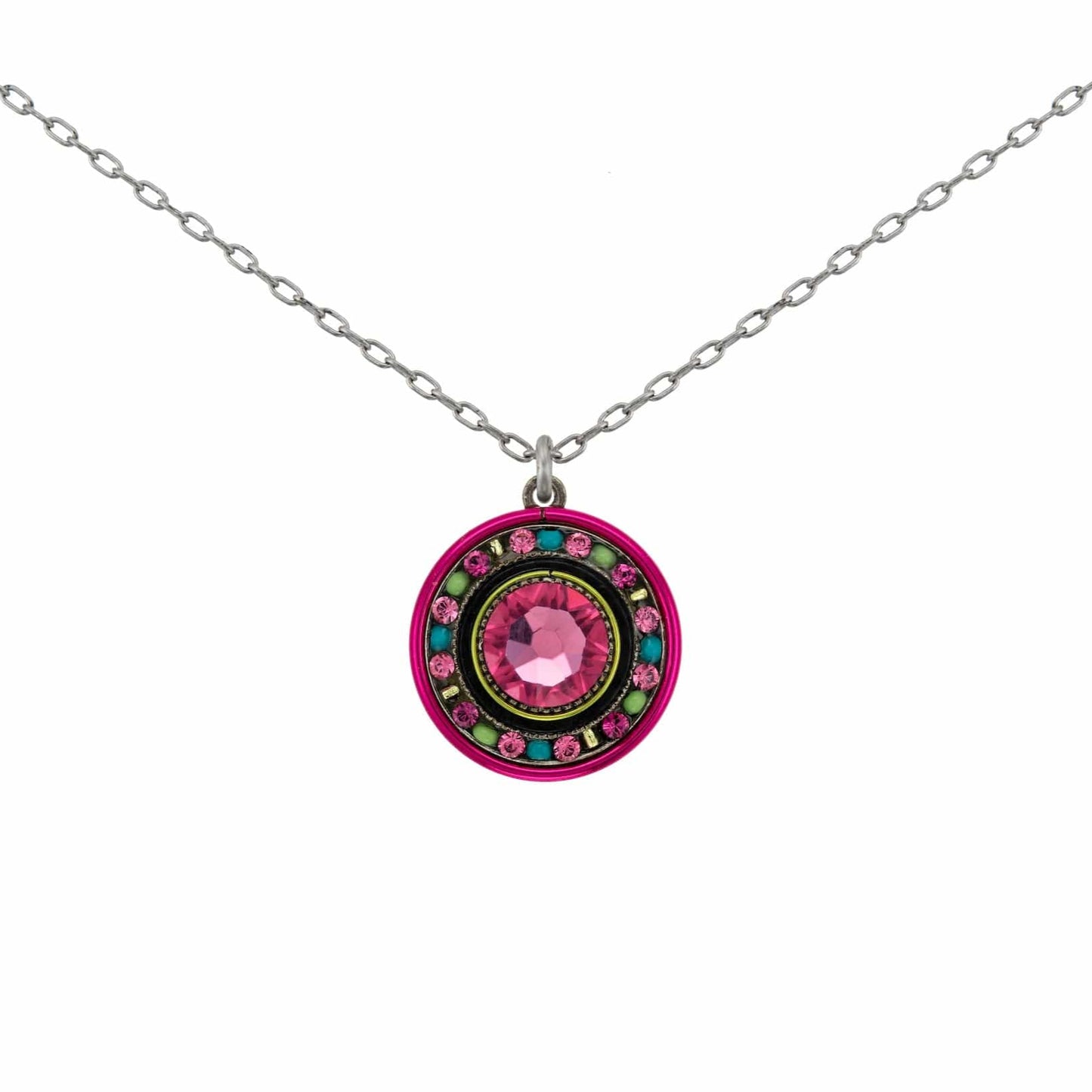 NKL-SPL La Dolce Vita Crystal Round Pendant Necklace - Ros