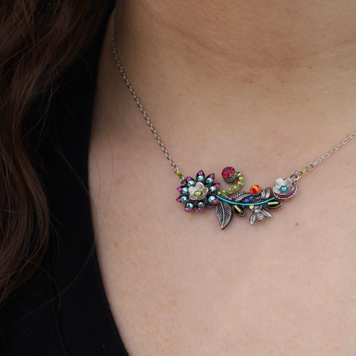 NKL-SPL Multicolor Botanical Flower Necklace