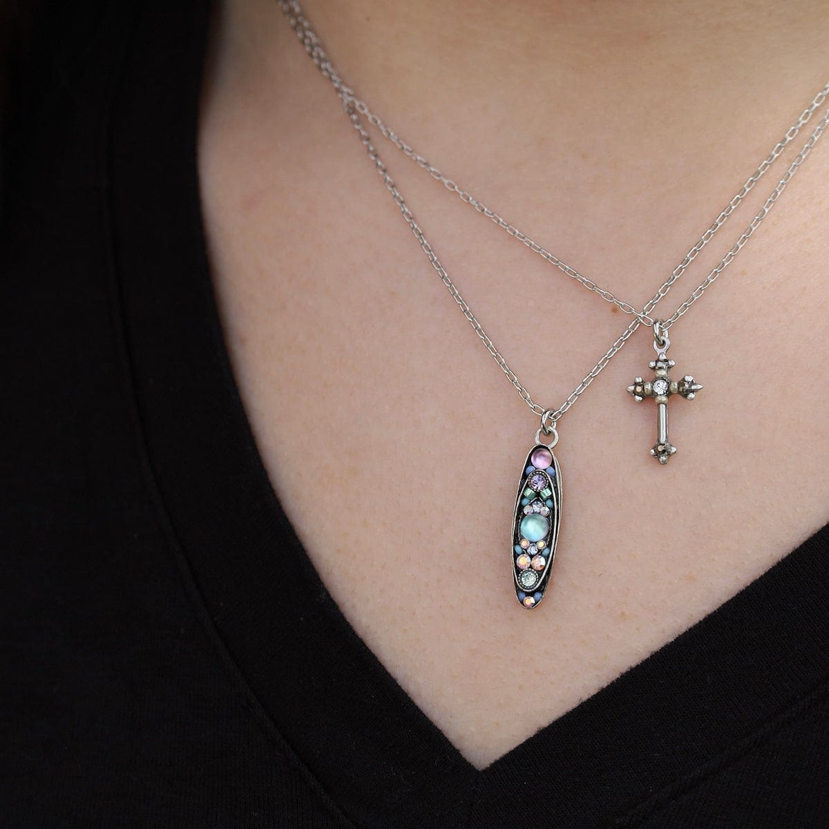 NKL-SPL Silver Dainty Cross Necklace