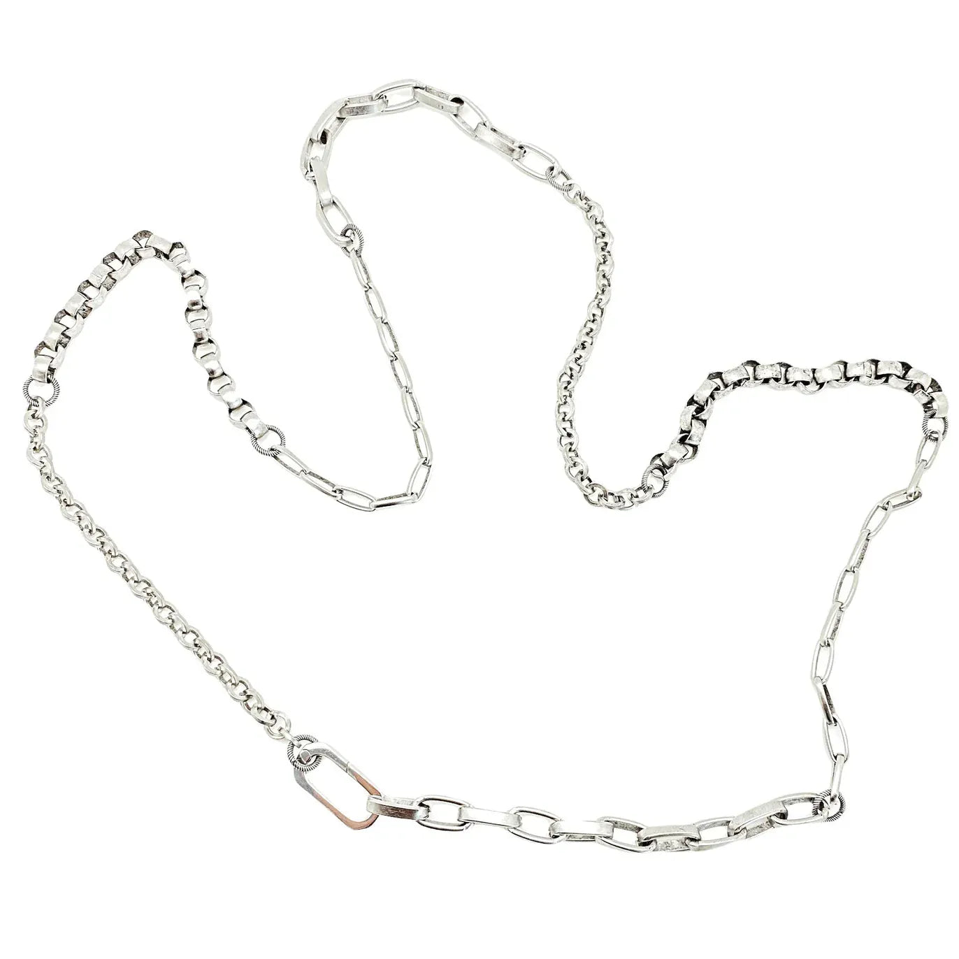 NKL-SPL Silver Mixed Chain Necklace