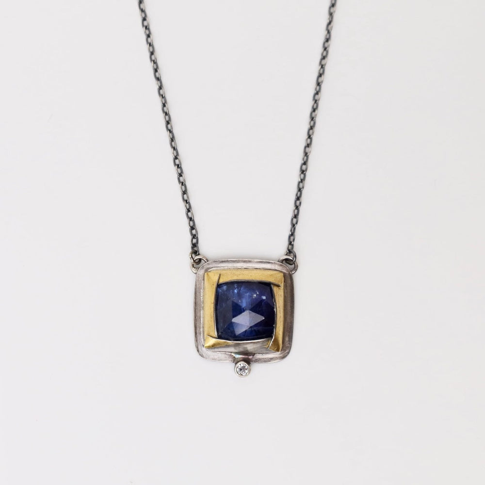 NKL Square Fold Necklace in Blue Kyanite