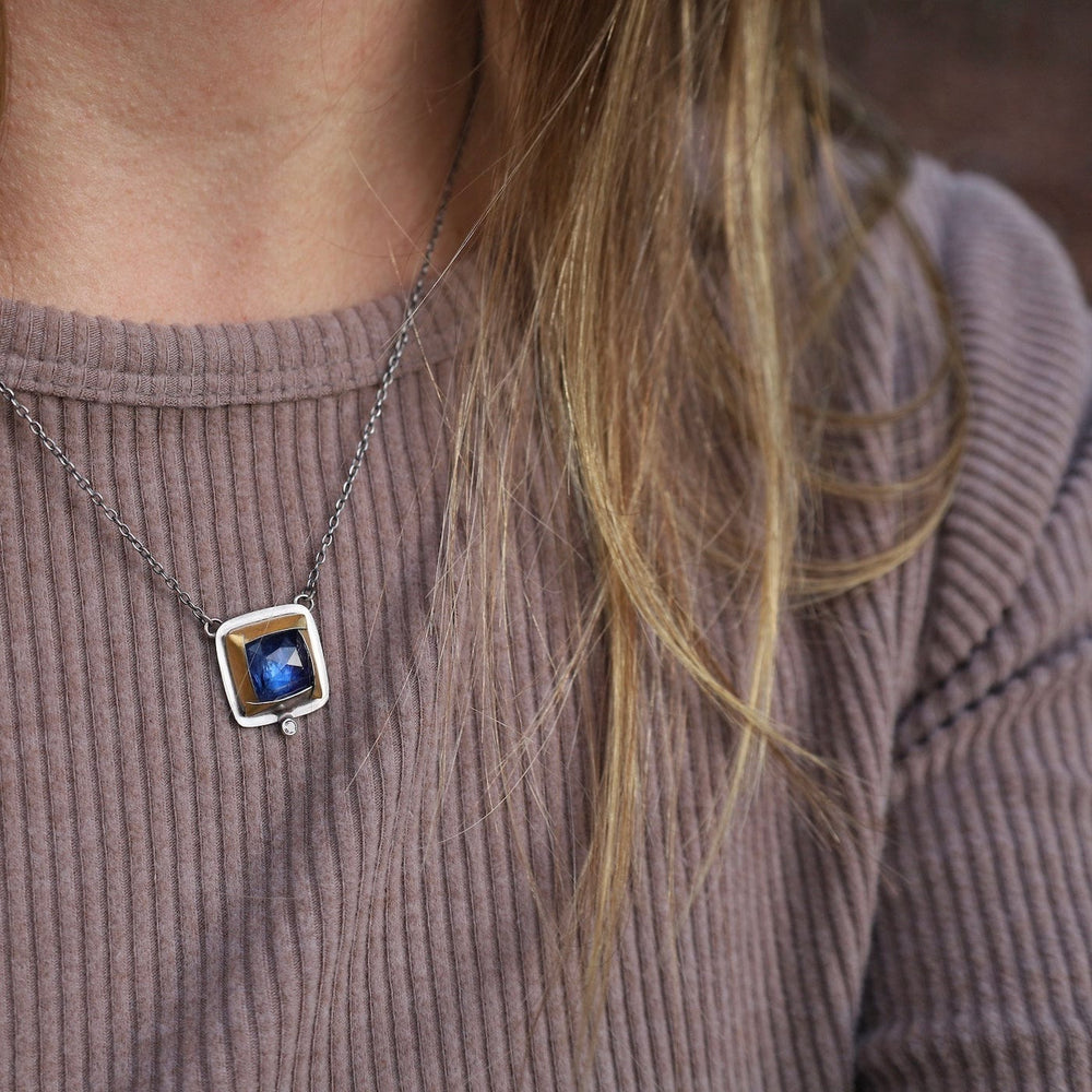 
                  
                    NKL Square Fold Necklace in Blue Kyanite
                  
                