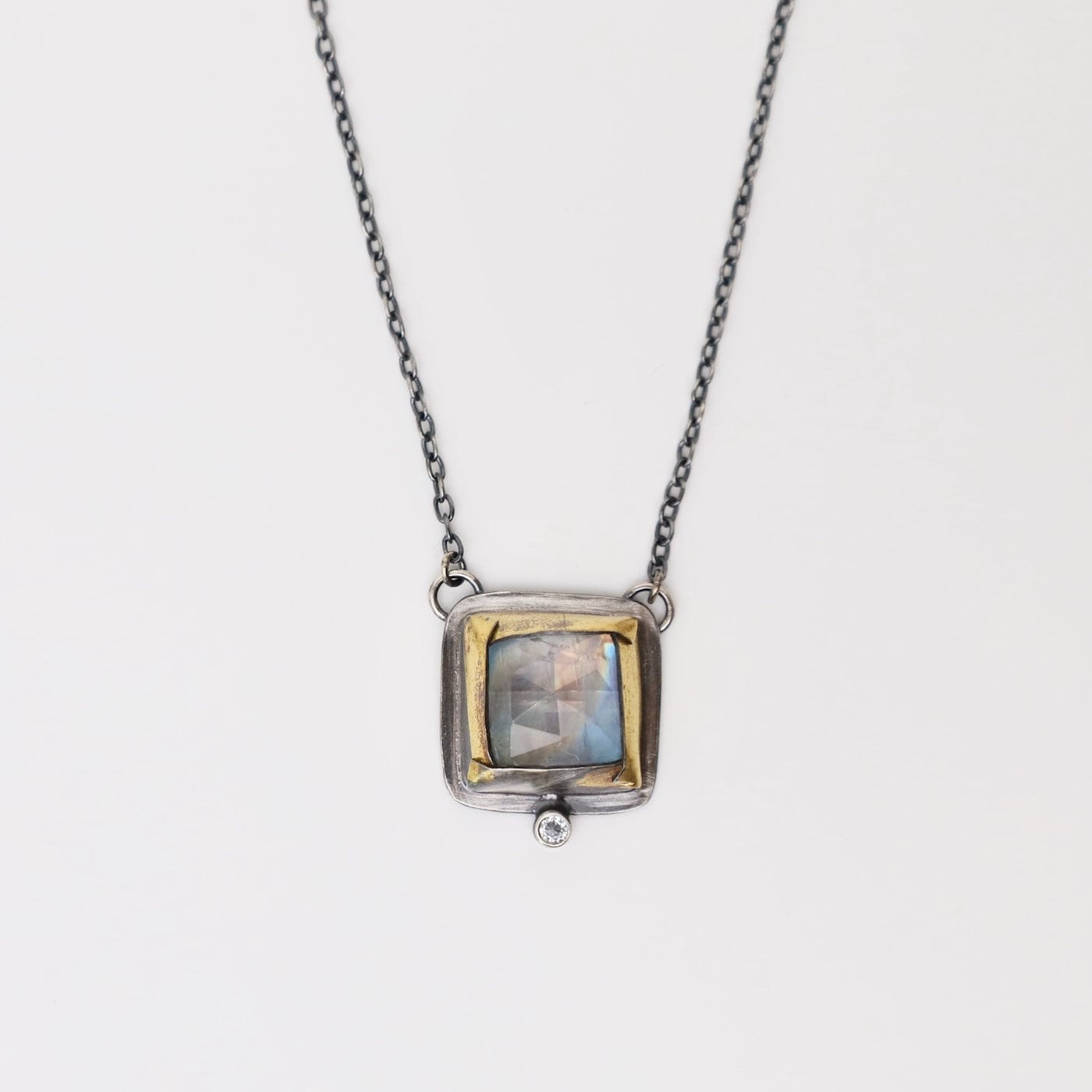 NKL Square Fold Necklace in Moonstone