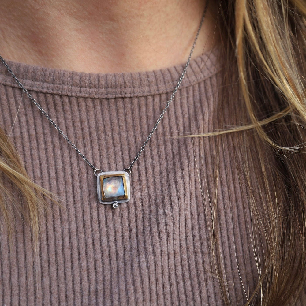 
                  
                    NKL Square Fold Necklace in Moonstone
                  
                