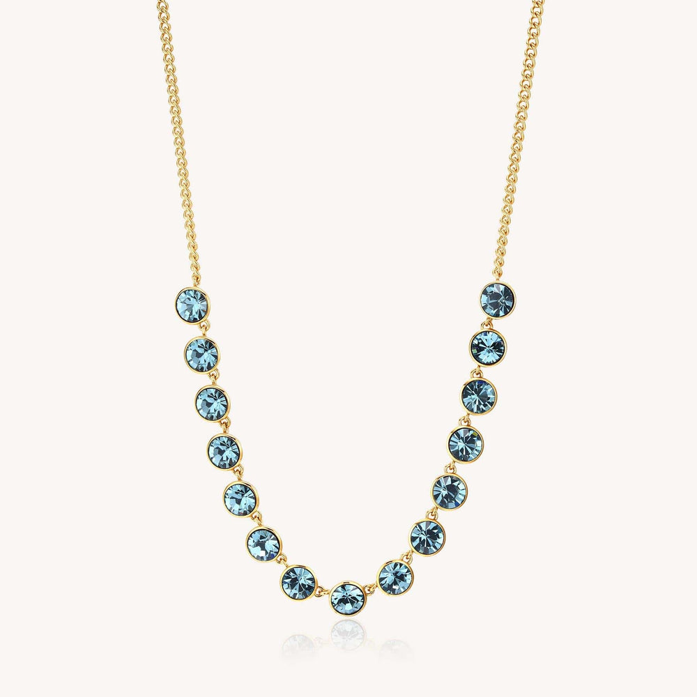 
                      
                        NKL-SS Stainless Steel Gold Tone Chain Necklace with Sapphire Crystals
                      
                    