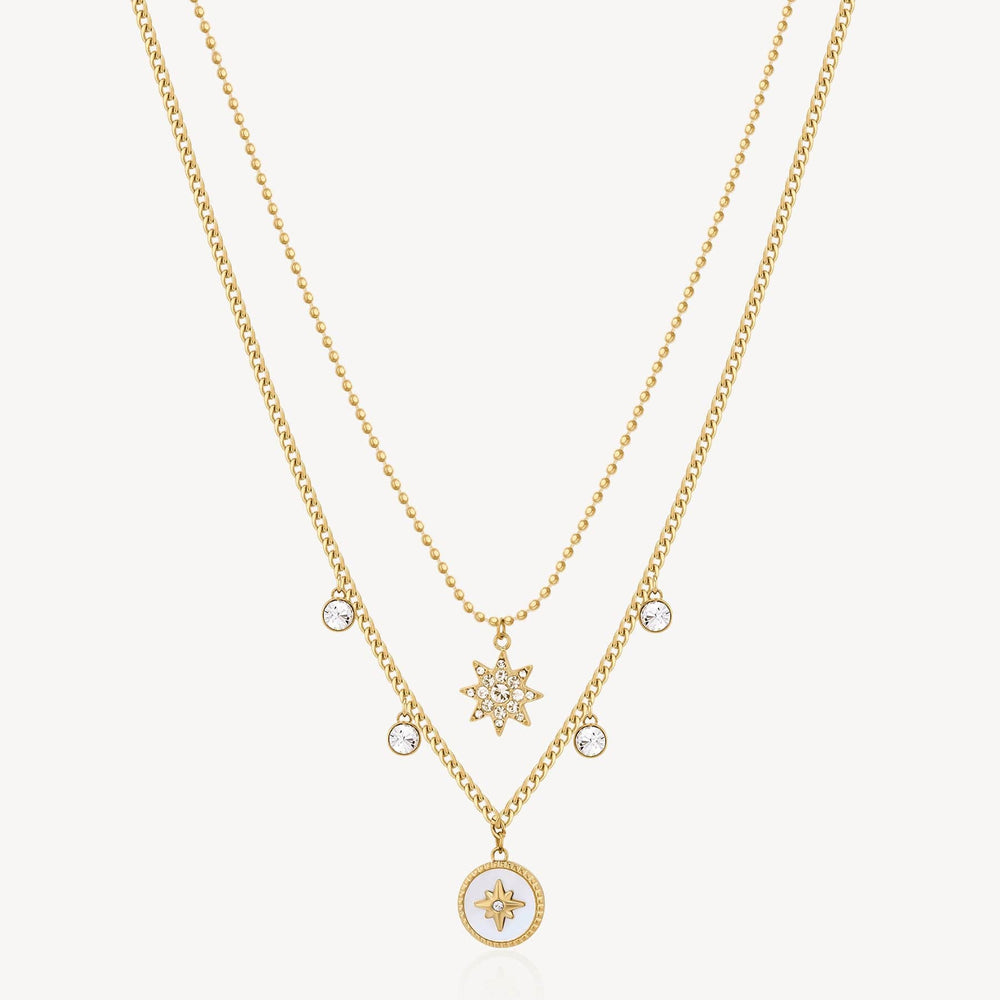 
                      
                        NKL-SS Stainless Steel Gold Tone Chakra Necklace - Star
                      
                    