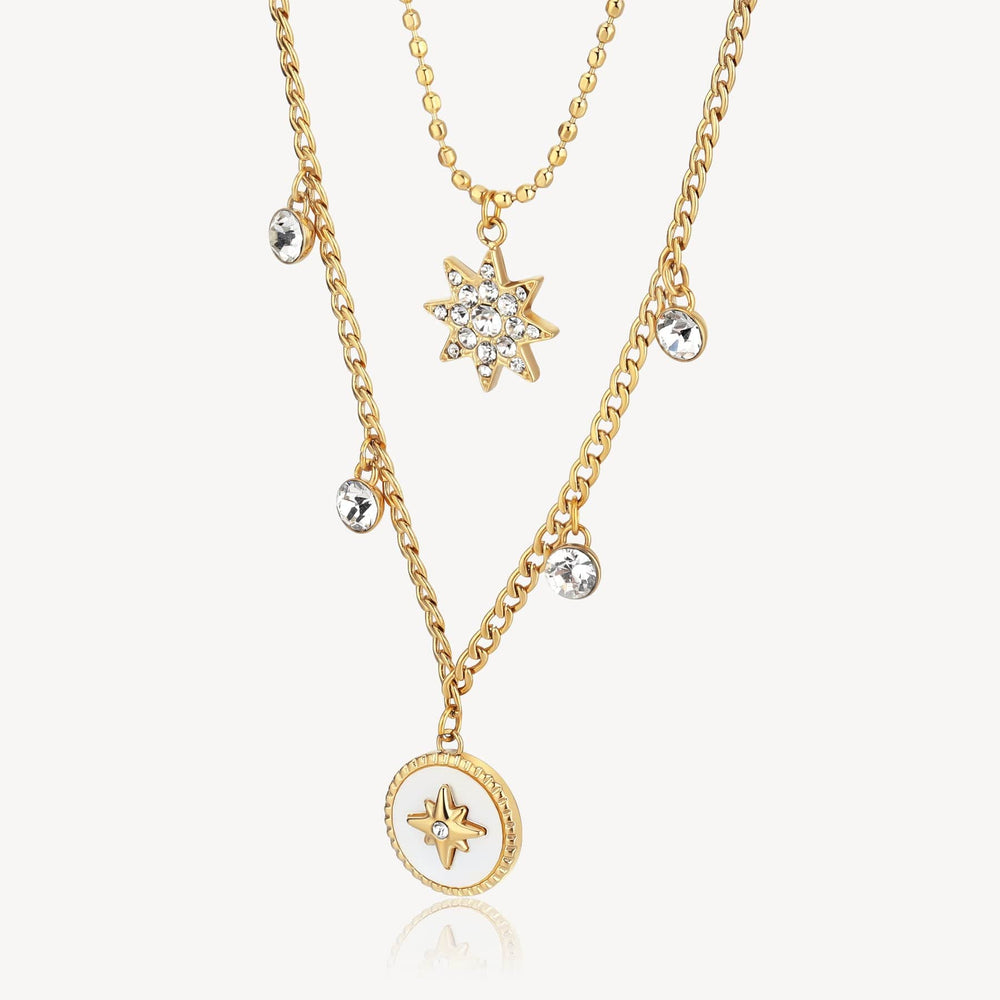 
                      
                        NKL-SS Stainless Steel Gold Tone Chakra Necklace - Star
                      
                    