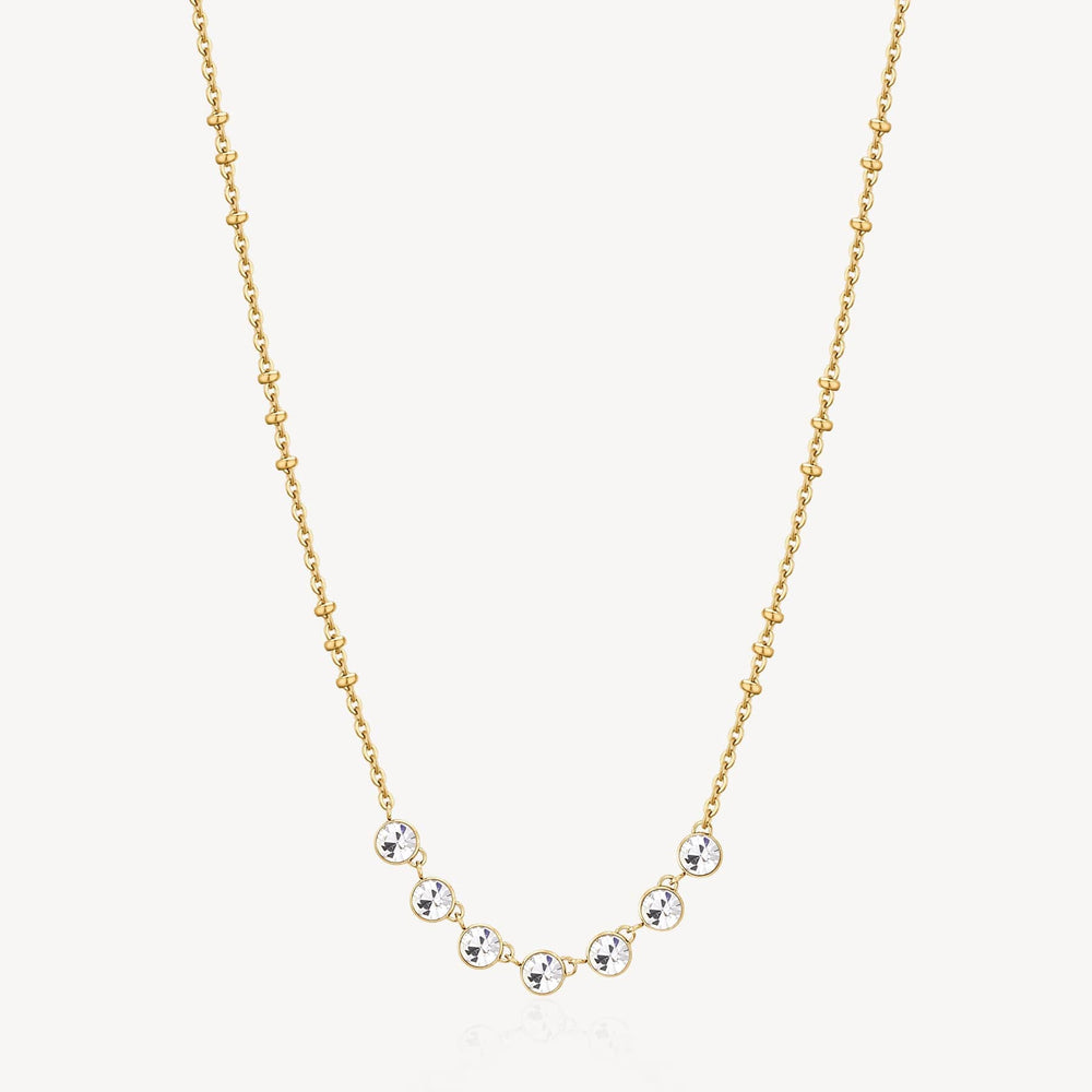 
                      
                        NKL-SS Stainless Steel Gold Tone Necklace with Clear Crystals
                      
                    