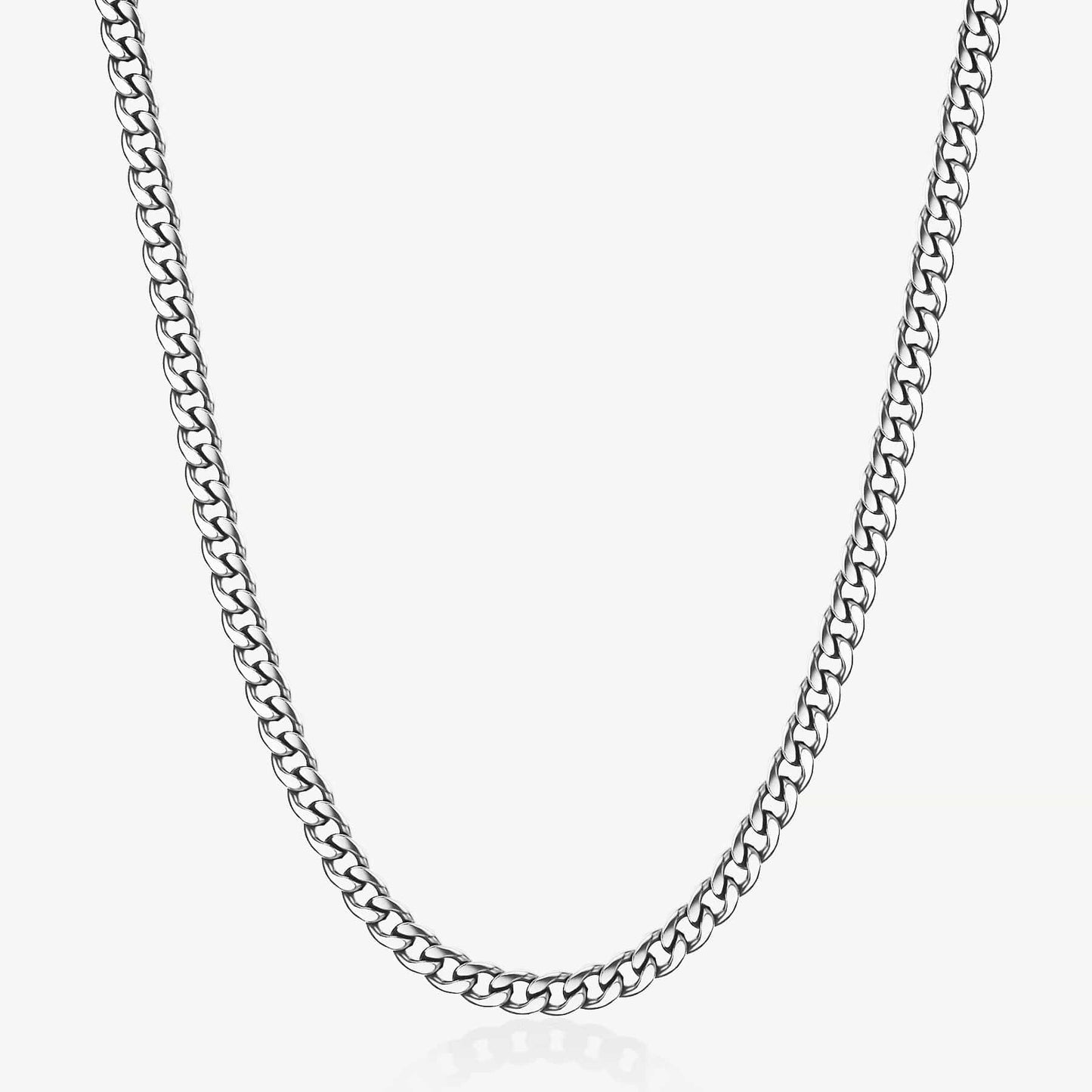 NKL-SS Stainless Steel Long Curb Chain Necklace