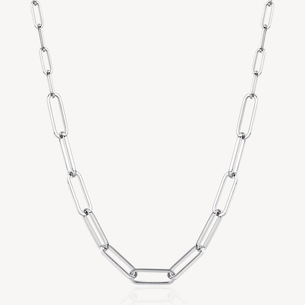 NKL-SS Stainless Steel Long Graduating Oval Link Chain Necklace