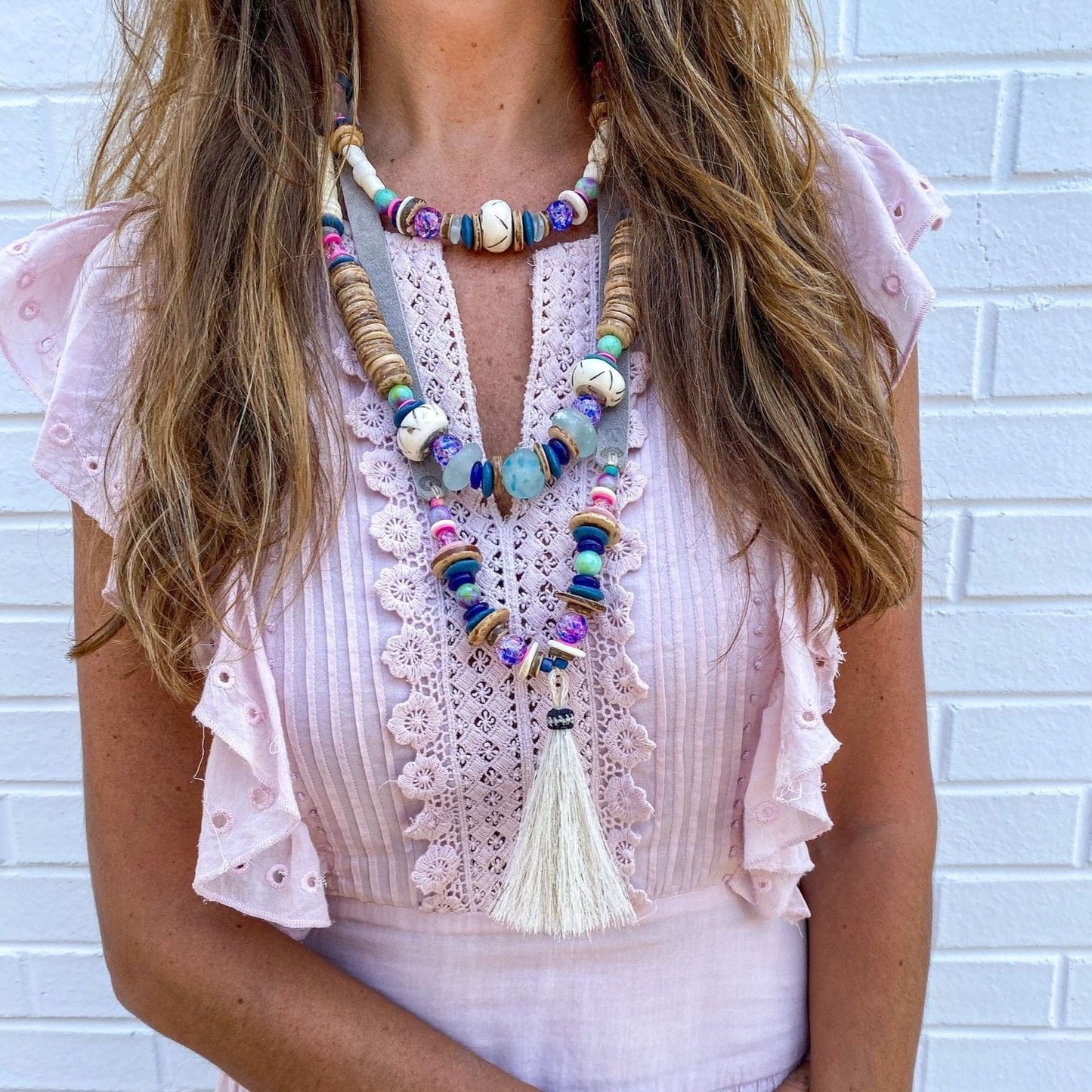 NKL Stacked Classic Necklace ~ Tie Dye