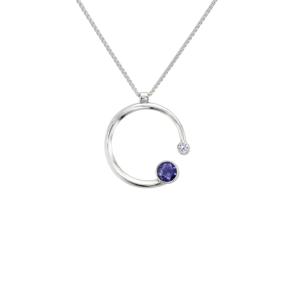 NKL Stargazer Pendant with Iolite & White Sapphire