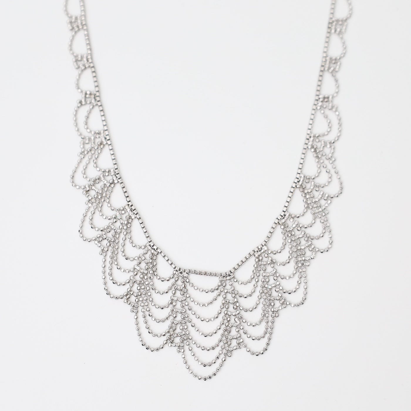 NKL Sterling Draped Lace Necklace