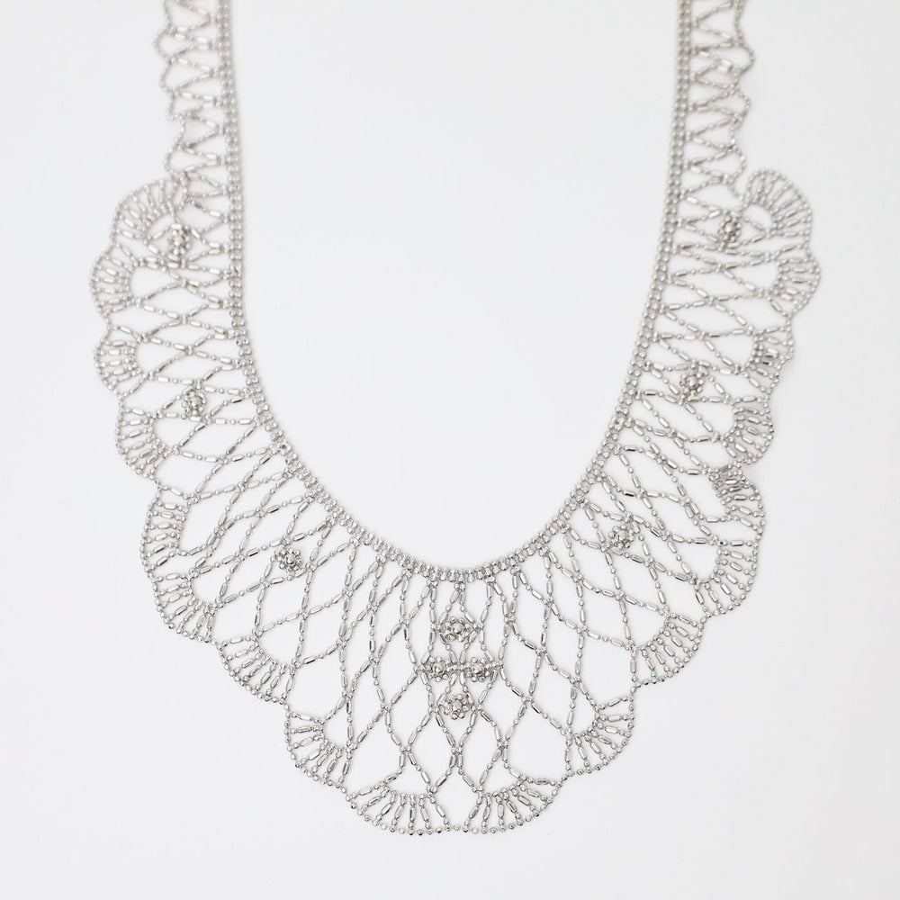 NKL Sterling Full Dramatic Large Lace Necklace