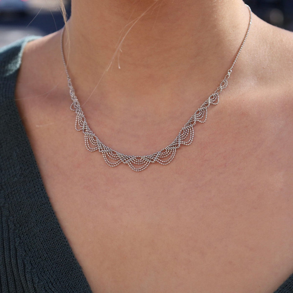 NKL Sterling Half Slender Lace Necklace