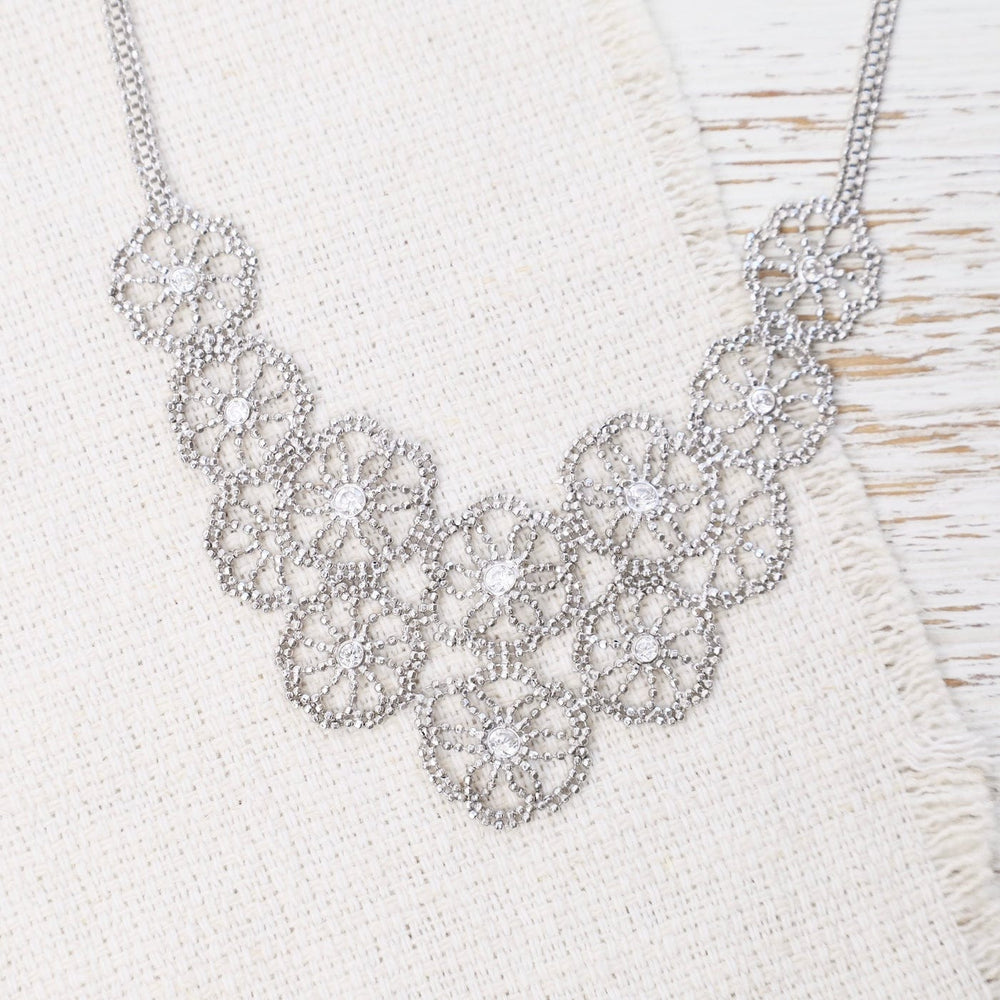 NKL Sterling Sand Dollar Lace & Cubic Zirconia Necklace