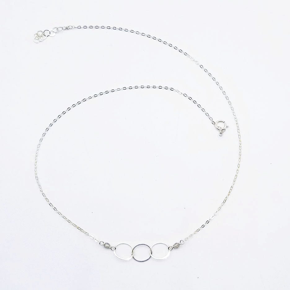 NKL Sterling Silver 3 Ring Necklace