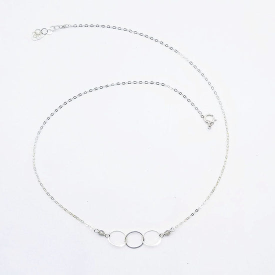 Load image into Gallery viewer, NKL Sterling Silver 3 Ring Necklace
