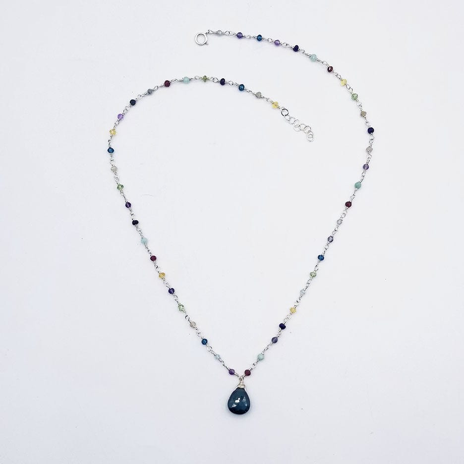 NKL Sterling Silver and London Blue Topaz Necklace