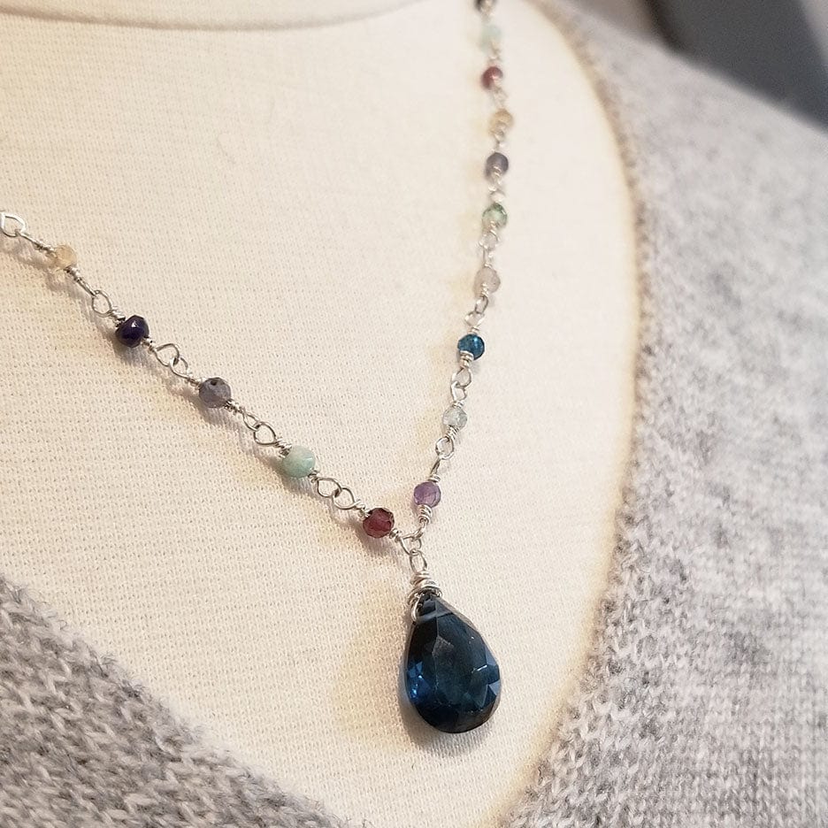 
                      
                        NKL Sterling Silver and London Blue Topaz Necklace
                      
                    