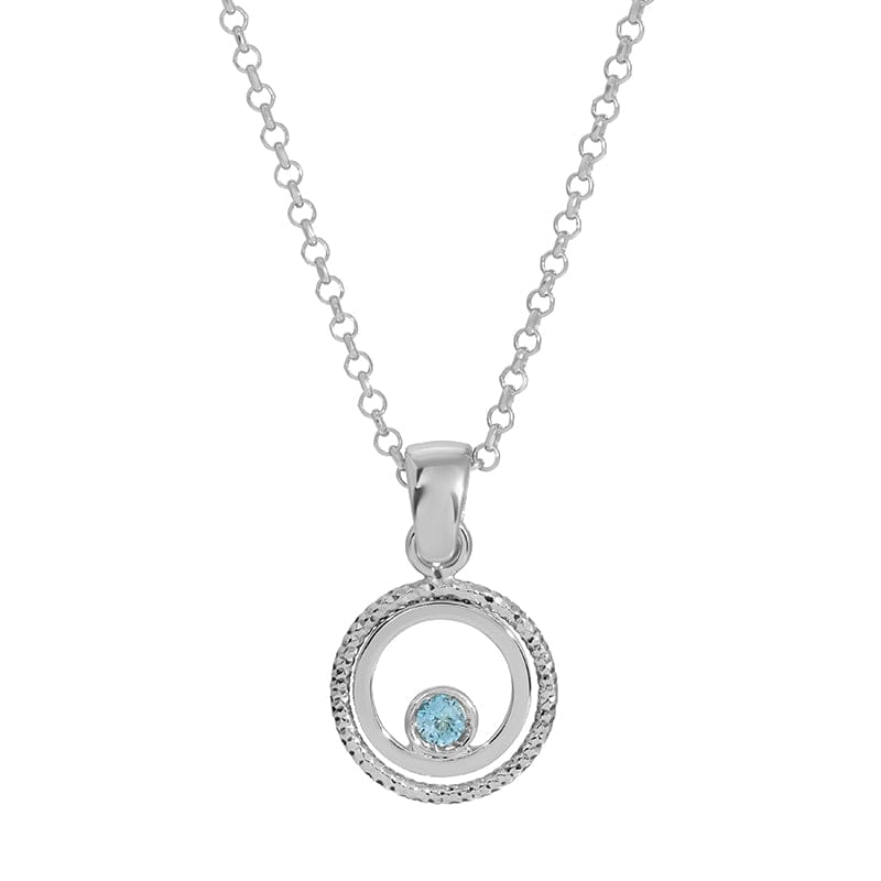 NKL Sterling Silver & Blue Topaz Operato Necklace