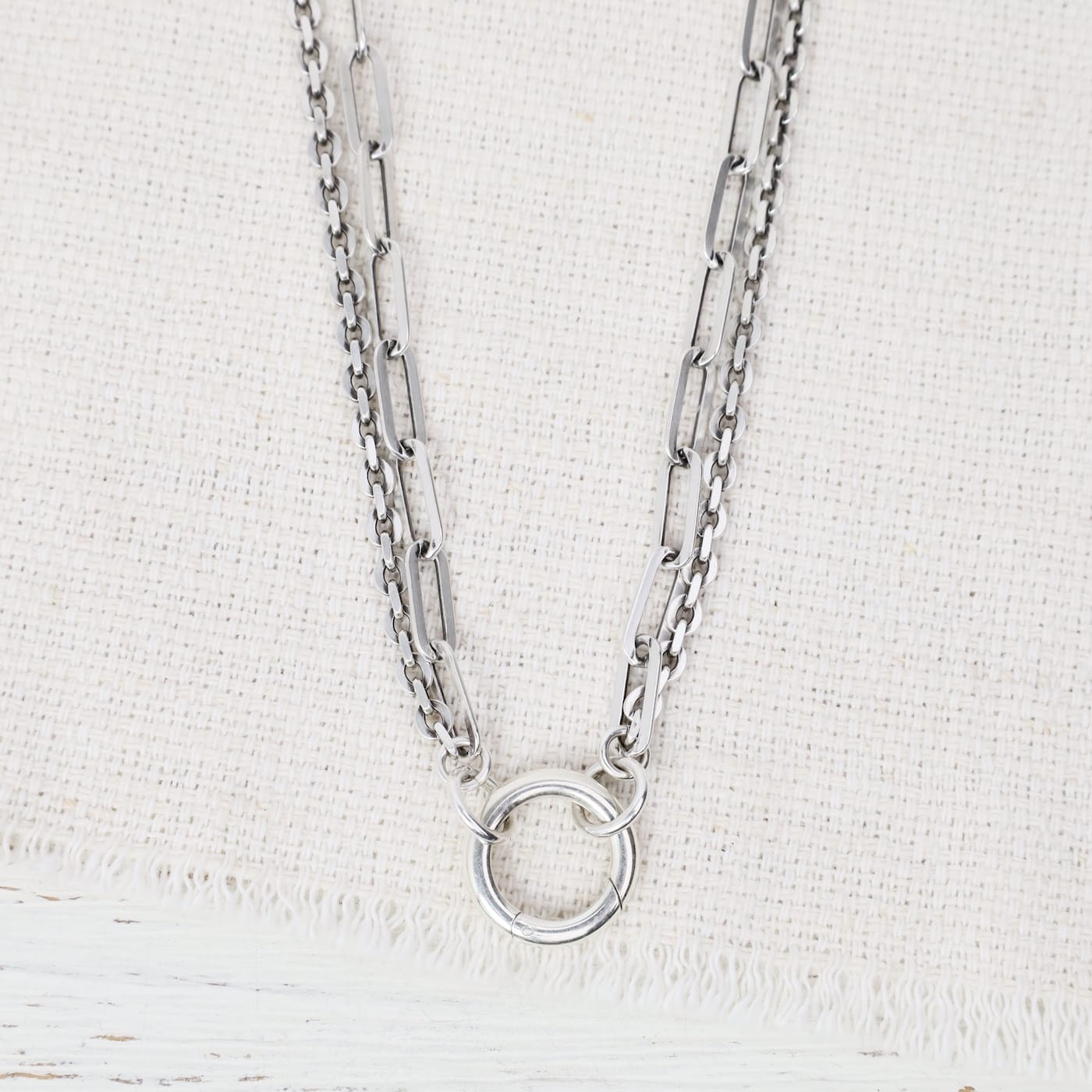NKL Sterling Silver Charm Chain - Double