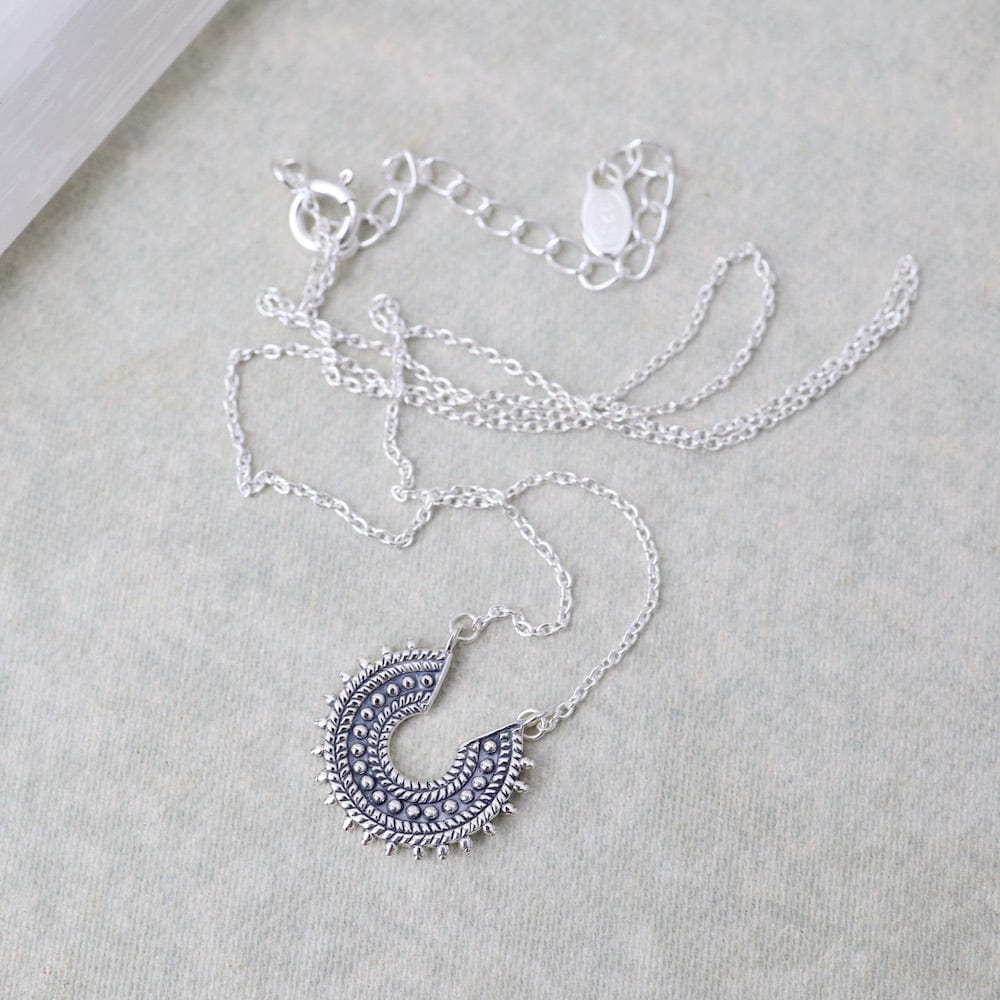 
                  
                    NKL Sterling Silver Dotty Crescent Necklace
                  
                