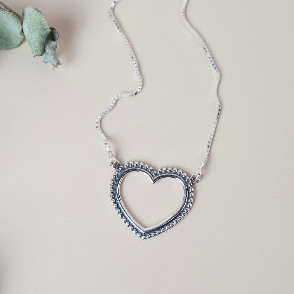 
                  
                    NKL Sterling Silver Dotty Heart on Box Chain Necklace
                  
                